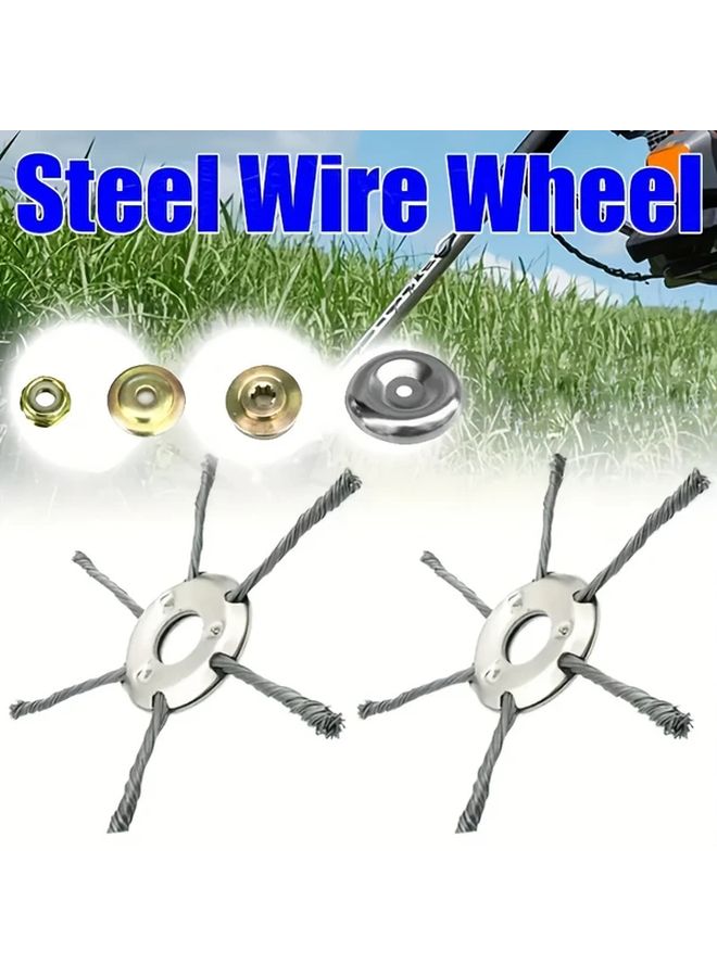 9.06 Inch 6 Blades Steel Wire Grass Trimmer Head 2 Pack for Lawn Mowers - Image 3